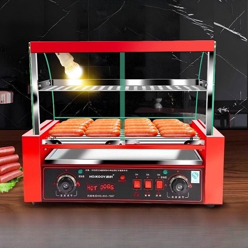 Hot Dog Press - Ticari 7 tüplü sosis ızgara makinesi